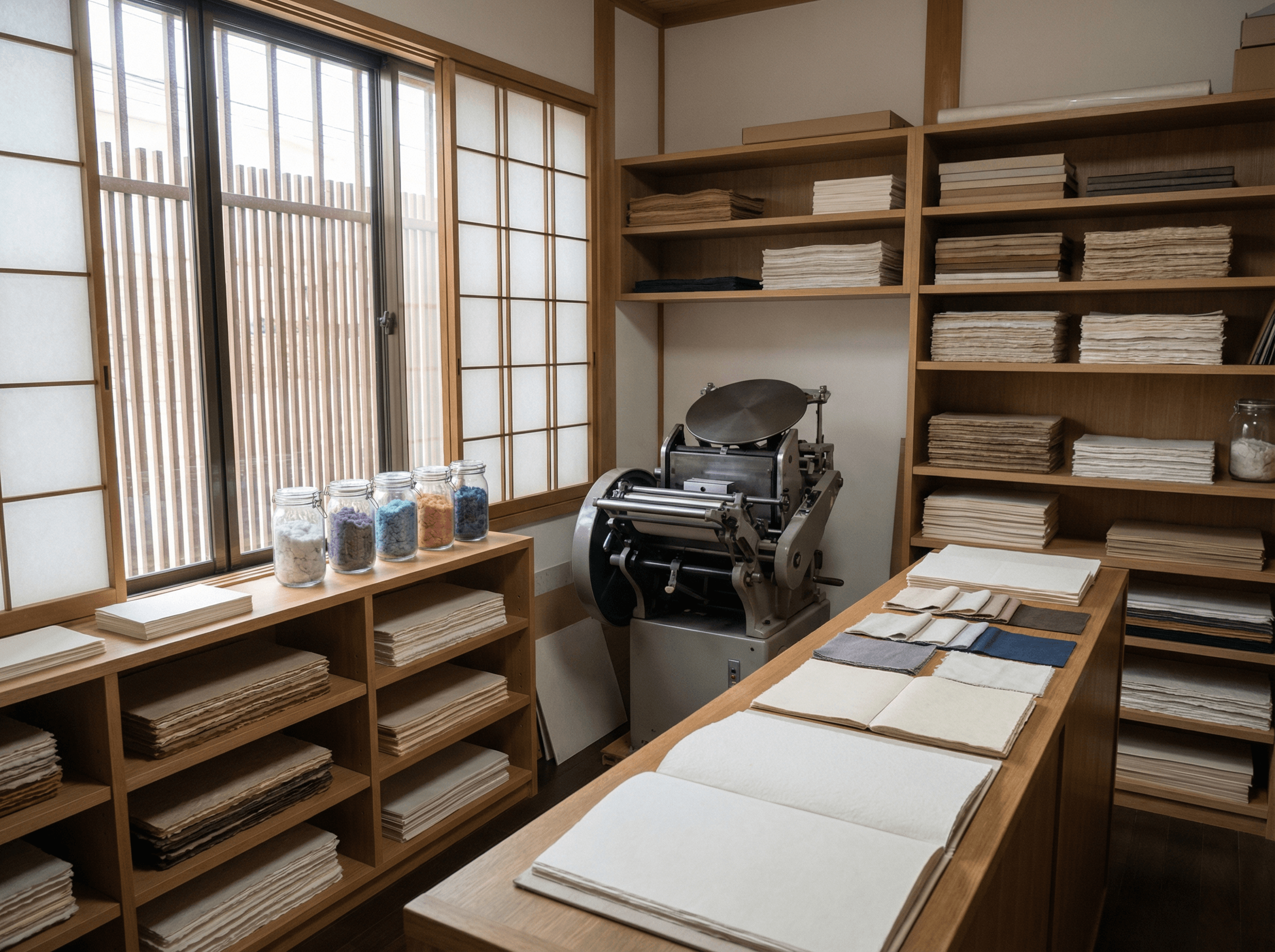 平和企画の事務所・印刷機の写真